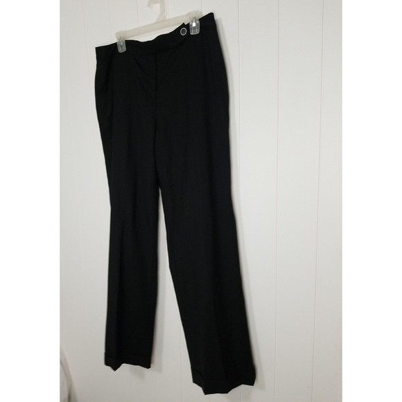 Neiman Marcus Dress Career Pants Wool Plus Womens Size 16 Black Stretch - Picture 2 of 12